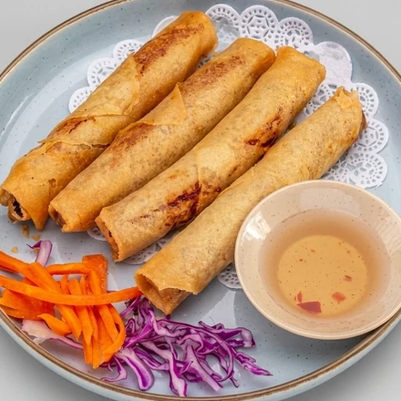 Crispy Pork Spring Rolls with dipping sauce at Bon Vietnamese Cuisine, Redstone, Calgary