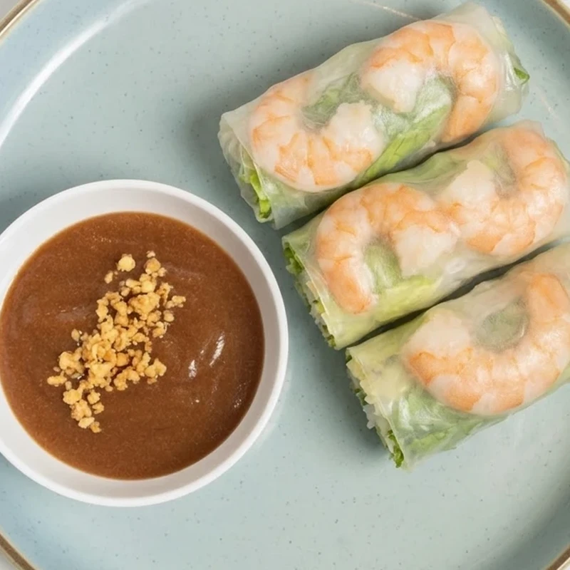 Shrimp Salad Rolls in rice paper with peanut sauce at Bon Vietnamese Cuisine, Redstone, Calgary