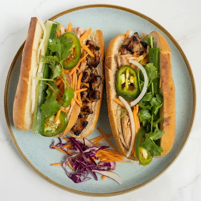 Grilled Pork Sub banh mi on an 11 inch baguette at Bon Vietnamese Cuisine, Redstone, Calgary